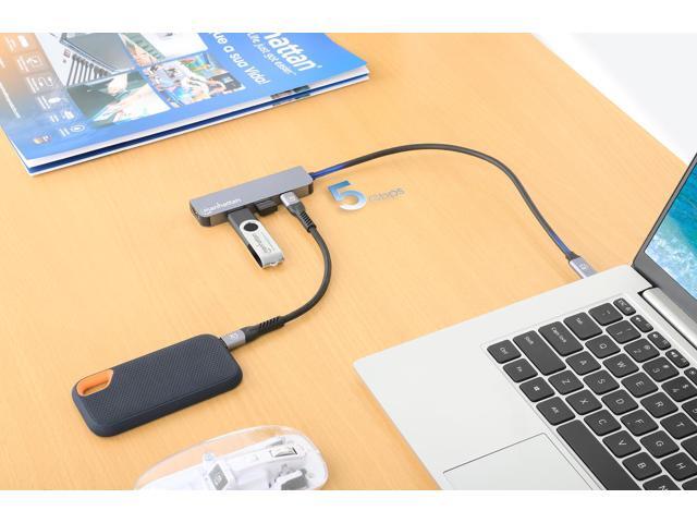 Manhattan USB-C PD 4-in-1 Docking Station: Transform Devices with 4K HDMI, 100W Charging, and USB-A Ports for Laptops, Tablets, and Phones - 190428