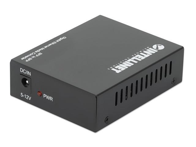 Intellinet SFP to SFP Gigabit Ethernet Media Converter - Flexible Fiber Network Solution with Dual Slots, Long-Range, Hot-Swappable, Plug-and-Play...