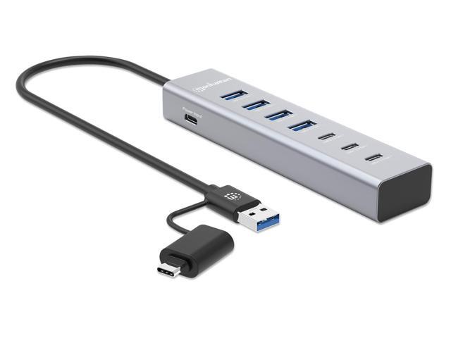 Manhattan 7-Port USB 3.0 Type-C & Type-A Hub: Ultimate Connectivity for Laptops & Devices - 181136