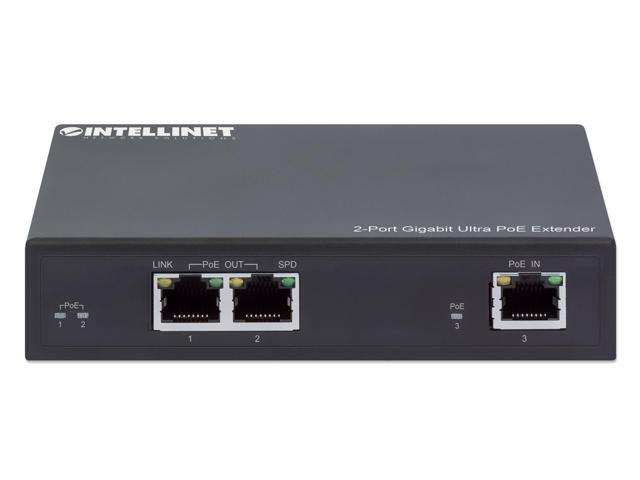 Intellinet 2-Port Gigabit Ultra PoE Extender, Adds up to 100 m (328 ft.) to PoE Range, PoE++ Power Budget 60 W, Two PSE Ports with 30 W Output...
