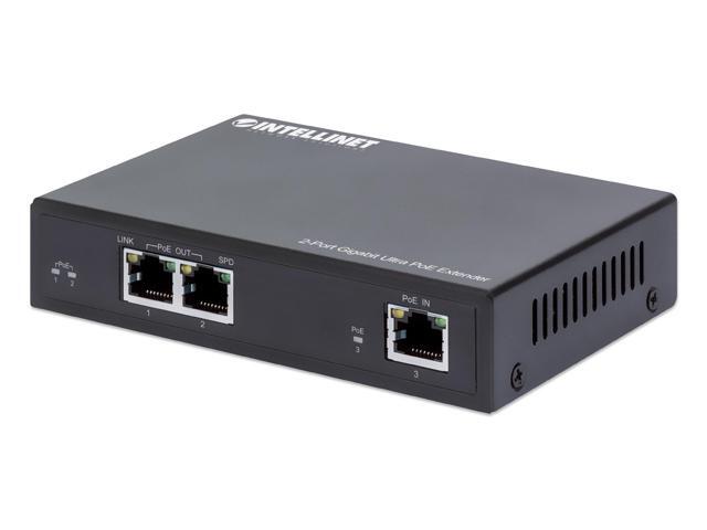 Intellinet 2-Port Gigabit Ultra PoE Extender, Adds up to 100 m (328 ft.) to PoE Range, PoE++ Power Budget 60 W, Two PSE Ports with 30 W Output...