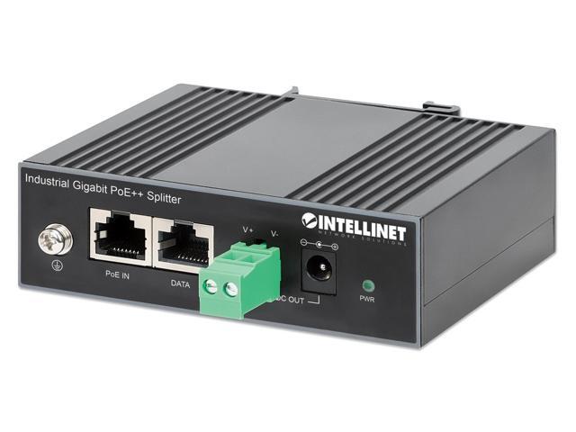 Intellinet Industrial Gigabit PoE++ Splitter, IEEE 802.3bt (4PPoE) Compliant, up to 60 W Input, 12 V / 4.25 A DC Output, IP30-rated Metal Housing,...