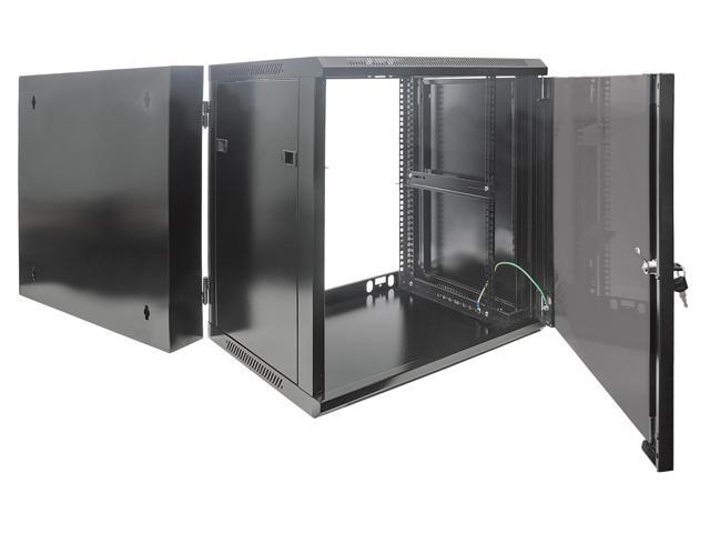 Intellinet Network Solutions 19' Double Section Wallmount Cabinet, 12U, 550 mm (21.7 in.) Depth, Assembled, Black