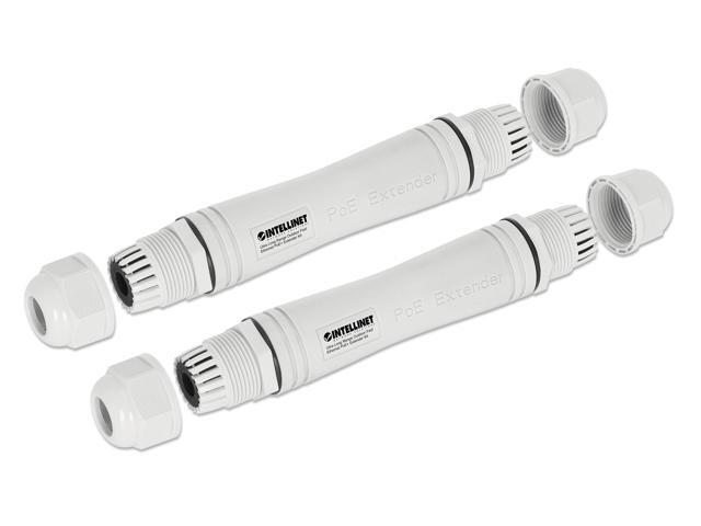 Intellinet Ultra Long Range Outdoor Fast Ethernet PoE+ Extender Kit, Extends PoE up to 1000 m (3280 ft.), One PD Port up to 95 W, IEEE 802.3bt...