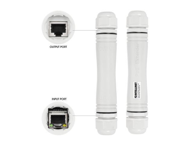 Intellinet Ultra Long Range Outdoor Fast Ethernet PoE+ Extender Kit, Extends PoE up to 1000 m (3280 ft.), One PD Port up to 95 W, IEEE 802.3bt...