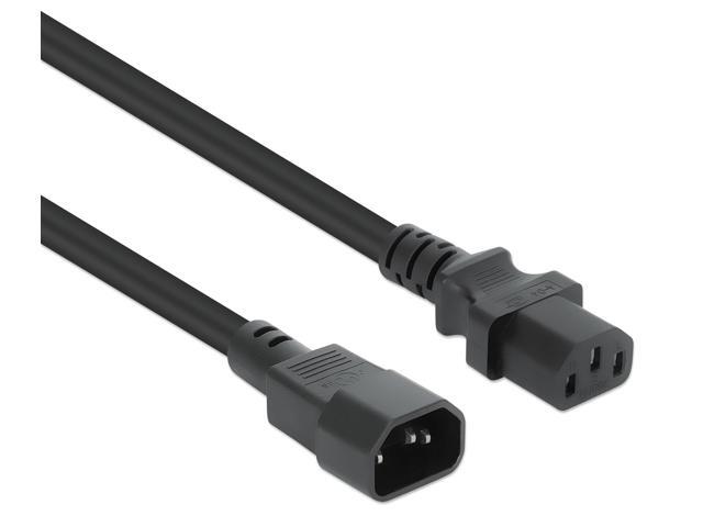 Power Extension Cord C13 to C14, 3 ft. 15 A, 125 V, 14 AWG, UL Listed, VW-1 Fire Rating, For PDU, Network, Computer, Monitor, Printer and More,...