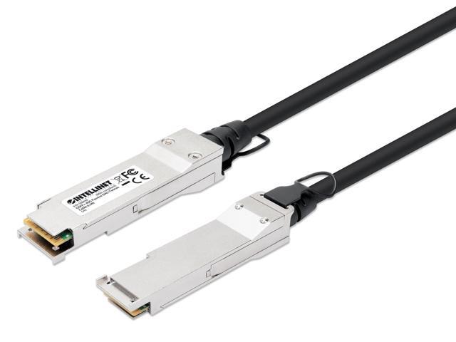 Intellinet QSFP+ 40G Passive DAC Twinax Cable, QSFP+ to QSFP+,3 ft., MSA-compliant for Maximum Compatibility, Direct Attach Copper, AWG 30, Black
