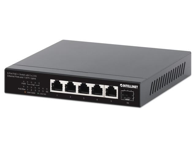 Intellinet 6-Port PoE++ Switch with 5 x 2.5G Ethernet Ports and 1 SFP+ Uplink TAA Compliant