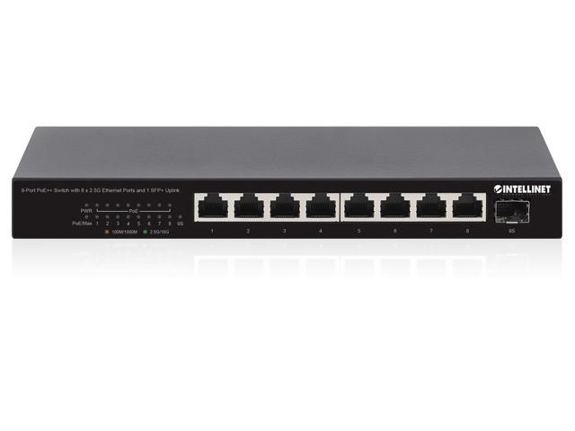 Intellinet 9-Port PoE++ Switch with 8 x 2.5G Ethernet Ports and 1 SFP+ Uplink TAA Compliant