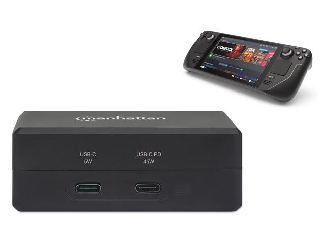 Manhattan Steam Deck Travel Dock with 52W USB Charger - Multiport USB-C and USB-A Hub for Fast Charging and HDMI Connectivity, Supports 1080p...