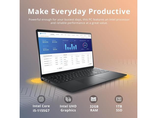 Dell Inspiron 15 15.6'' FHD Touchscreen Laptop, Intel Core i5 1155G7 Processor, 32GB DDR4 RAM, 1TB PCIe SSD, Intel UHD Graphics, Full Size...