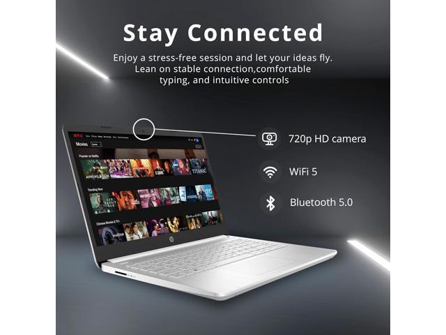 HP 14' FHD BrightView Laptop, Intel Pentium Silver N6000, 4GB DDR4 RAM, 64GB eMMC Storage, Intel UHD Graphics, HD Webcam, Wi-Fi 5, Bluetooth,...