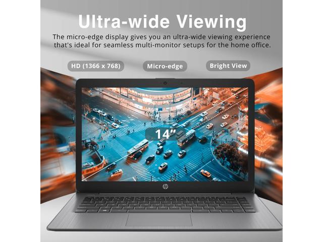 HP Stream 14' HD SVA Laptop, Intel Celeron N4120 Processor, 4GB RAM, 64GB eMMC Flash Memory, Intel UHD Graphics 600, 1-Year Office, Bluetooth, Win...