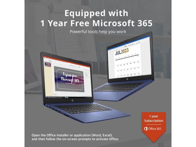 HP Stream 14' HD SVA Laptop, Intel Celeron N4120 Processor, 4GB RAM, 64GB eMMC Flash Memory, Intel UHD Graphics, 1-Year Office, Bluetooth, Win 11S,...