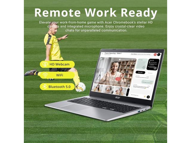 Acer Chromebook 315, 15.6' HD Anti-Glare Display, Intel Celeron N4000, 4GB LPDDR4 RAM, 32GB eMMC, Intel UHD Graphics 600, Numeric Keypad, WiFi 5,...
