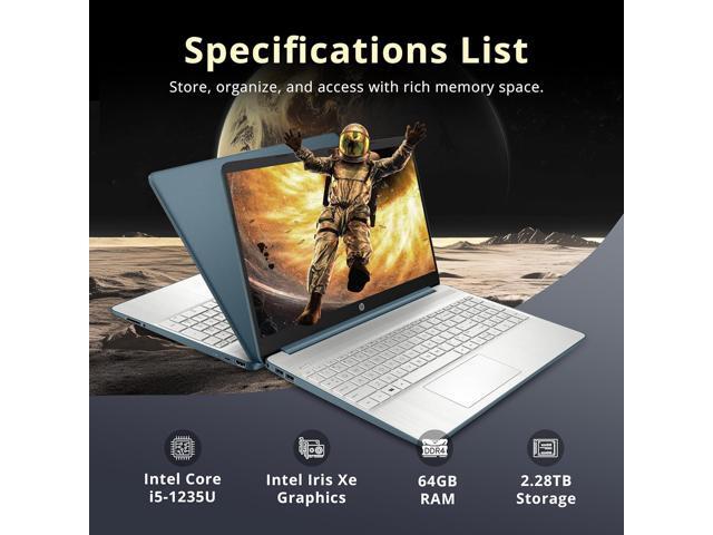 HP 15.6' Anti-Glare FHD Business Laptop, Intel i5-1235U, 64GB RAM, 2.28TB Storage(2TB SSD+288GB Docking Station Set), Intel Iris Xe Graphics,...