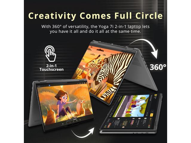 Lenovo Yoga 7i 2-in-1 16' 2K Touchscreen Laptop, Intel Ultra 7 155U, 16GB LPDDR5X, 2.28TB Storage(2TB SSD +288GB Docking Station Set), Backlit...