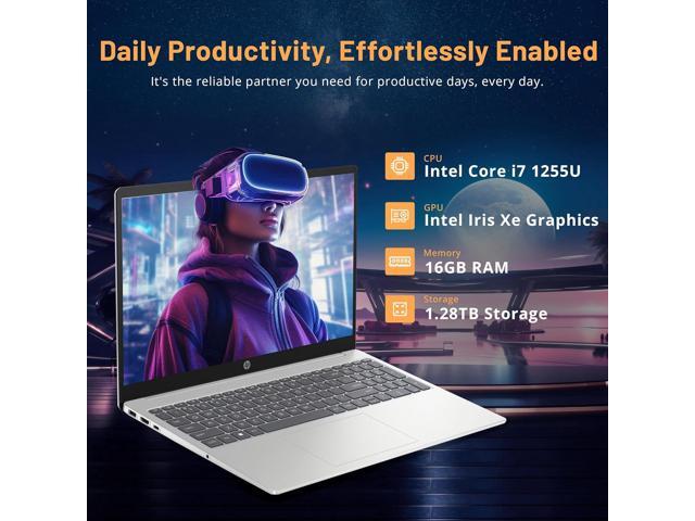 HP 15.6'' FHD IPS Touchscreen Laptop, Intel i7-1255U, 32GB DDR4 RAM, 2.28TB Storage(2TB SSD+288GB Docking Station Set), Intel Iris Xe Graphics,...