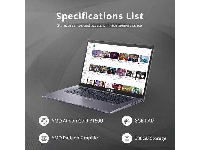 ASUS VivoBook 14' FHD Business Laptop, AMD Athlon Gold 3150U, 8GB RAM, 288GB Storage(128GB SSD+160GB Docking Station), AMD Radeon Graphics, Backlit...