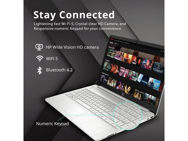 HP 15.6' FHD Laptop, AMD Ryzen 5-5500U Processor, 16GB RAM, 512GB PCIe SSD, AMD Radeon Graphics, HD Webcam, Wi-fi, Bluetooth, Win 11, Silver, 32GB...