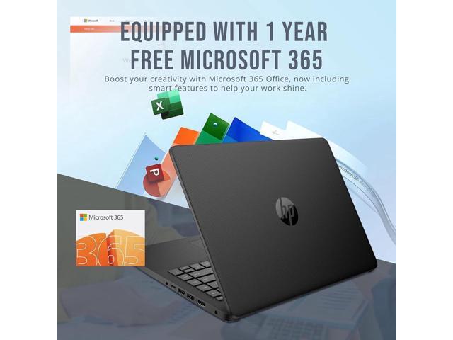 HP Stream 14' HD Laptop, Intel Celeron N4120, 16GB RAM, 128GB eMMC, Intel UHD Graphics, Webcam, 1 Year Office 365, Black, Win 11 S, 128GB Hotface...