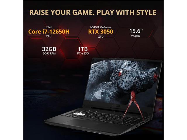 ASUS TUF F15 15.6' WQHD 144Hz Gaming Laptop, Intel i7-12650H, NVIDIA GeForce RTX 3050 Graphics, 32GB DDR5, 1TB SSD, Backlit Keyboard, Wi-Fi 6, Win...