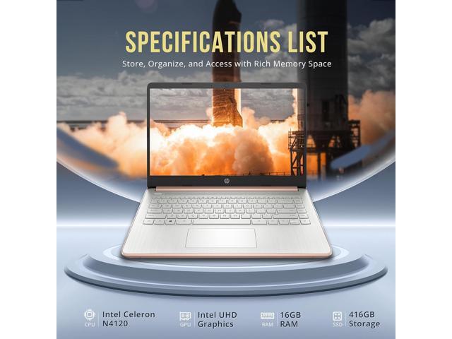 HP Stream 14' HD BrightView Laptop, Intel Celeron N4120, 16GB RAM, 416GB Storage (128GB eMMC + 288GB Docking Station Set), Intel UHD Graphics, 720p...