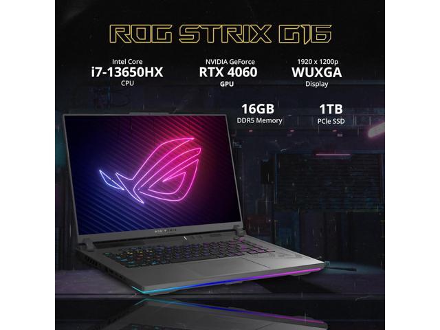 ASUS ROG Strix G16 16' 165Hz FHD Gaming Laptop, NVIDIA GeForce RTX 4060 8GB GDDR6, Intel Core i7-13650HX, 16GB DDR5, 1TB PCIe SSD, Backlit...