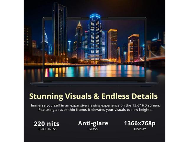 Lenovo IdeaPad 1 15.6' HD Laptop, Intel Celeron N4500, 4GB RAM, 1.12TB Storage(128GB eMMC+1TB Docking Station), Intel UHD Graphics, 1 Year Office...