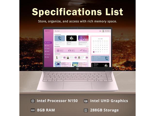 HP Stream 14' HD Laptop, Intel Processor N150, 8GB RAM, 288GB Storage(128GB SSD+160GB Docking Station Set), Intel Graphics, 1 Year Office 365,...