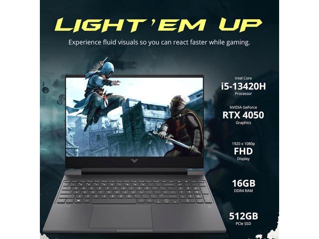 HP Victus 15.6' 144Hz FHD Gaming Laptop, Intel i5-13420H, 16GB RAM, 512GB PCIe SSD, NVIDIA GeForce RTX 4050, Backlit Keyboard, WiFi 6, Webcam, Win...