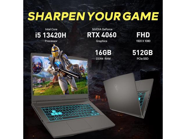 MSI Thin 15 15.6' FHD 144Hz Gaming Laptop, Intel i5-13420H, 16GB RAM, 512GB PCIe SSD, NVIDIA GeForce RTX 4060, Backlit Keyboard, Wi-Fi 6E, Windows...