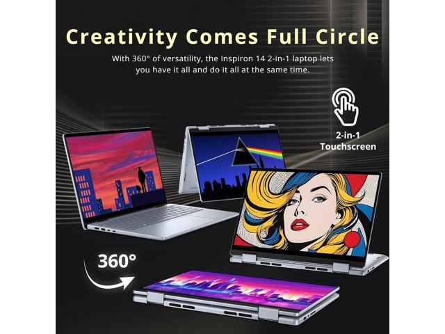 Dell Inspiron 14' WUXGA Touchscreen 2-in-1 Laptop, Intel 7 150U, 64GB DDR5, 2.28TB Storage(2TB SSD+288GB Docking Station Set), Backlit Keyboard,...