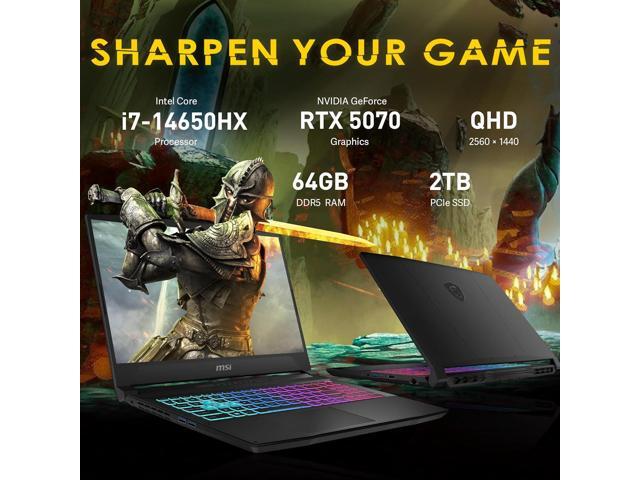 MSI Katana 15.6' QHD IPS 165Hz Gaming Laptop, Intel i7-14650HX, GeForce RTX 5070 8GB GDDR7, 64GB DDR5, 2TB SSD, RGB Keyboard, Cooler Boost 5, WiFi...