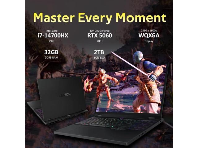 Lenovo Legion 5 15.1' WQXGA 165Hz Gaming Laptop, Intel i7-14700HX 32GB RAM, 2TB PCIe SSD, NVIDIA GeForce RTX 5060, Backlit Keyboard, Win 11, Black,...
