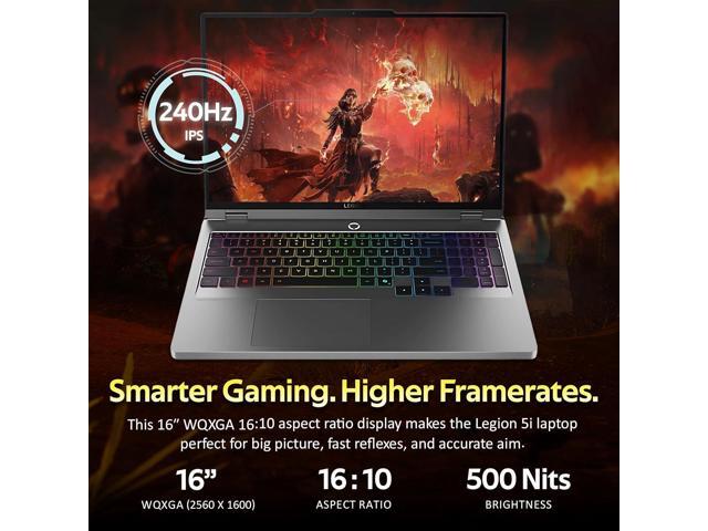 Lenovo Legion 5 16' WQXGA 240Hz Gaming Laptop, Intel Ultra 9 275HX 32GB RAM, 1TB SSD, NVIDIA GeForce RTX 5060, Backlit Keyboard, Win 11, Gray,...