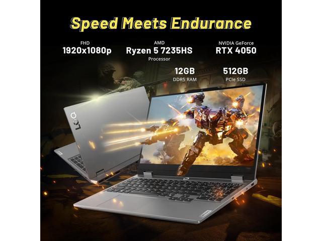 Lenovo LOQ 15.6' 144Hz FHD Gaming Laptop, AMD Ryzen 5 7235HS, 12GB RAM, 512GB SSD, NVIDIA GeForce RTX 4050, Backlit Keyboard, Numeric Keypad, Win...