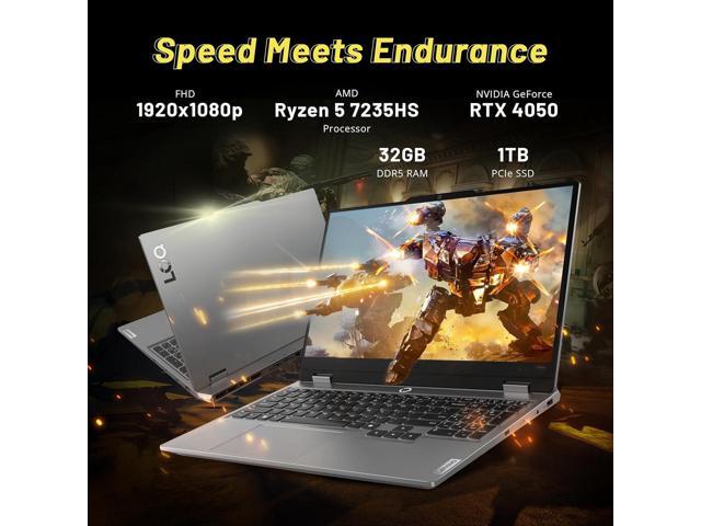 Lenovo LOQ 15.6' 144Hz FHD Gaming Laptop, AMD Ryzen 5 7235HS, 32GB RAM, 1TB SSD, NVIDIA GeForce RTX 4050, Backlit Keyboard, Numeric Keypad, Win 11,...