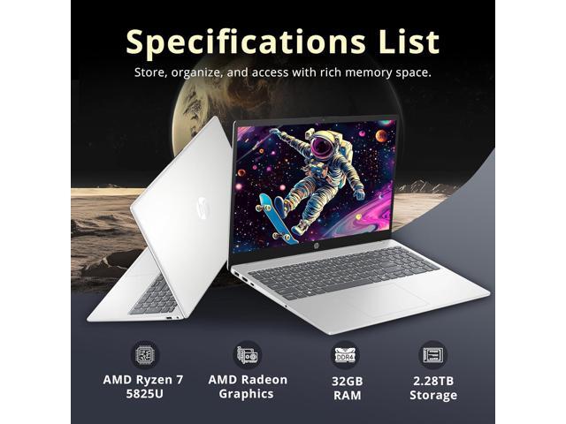 HP 15.6' FHD IPS Laptop, AMD Ryzen 7 5825U, 32GB DDR4 RAM, 2.28TB Storage (2TB SSD+288GB Docking Station Set), AMD Radeon Graphics, Numeric Keypad,...