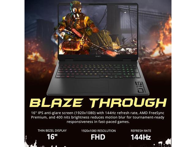 HP Omen 16' FHD 144Hz Gaming Laptop, AMD Ryzen 9 8940HX, 32GB DDR5, 2TB PCIe SSD, NVIDIA GeForce RTX 5070, RGB Backlit Keyboard, Windows 11 Home,...