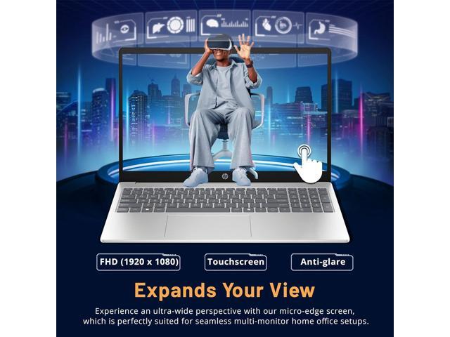 HP 15.6' FHD Touchscreen Laptop, Intel Core i7-1355U, 32GB RAM, 2TB Storage(1TB SSD+1TB Docking Station Set), Intel Iris Xe Graphics, Numeric...