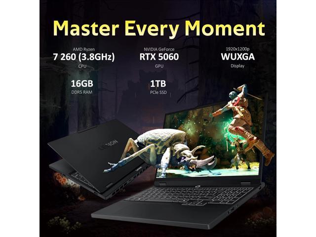 Lenovo Legion 5 15.3'' WUXGA Gaming Laptop, AMD Ryzen 7 260, 16GB DDR5, 2TB Storage(1TB SSD+1TB Docking Station Set), NVIDIA GeForce RTX 5060,...