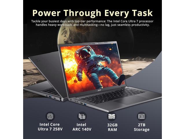Acer Aspire 14' WUXGA IPS Touchscreen Laptop, Intel Ultra 7 258V, 32GB RAM, 2TB Storage(1TB SSD + 1TB Docking Station Set), Intel ARC 140V, Backlit...
