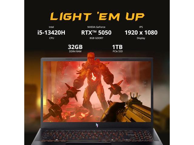 Acer Nitro V 15.6' FHD IPS 165Hz Gaming Laptop, Intel Core i5-13420H, 32GB RAM, 2TB Storage(1TB SSD+1TB Docking Station Set), GeForce RTX 5050,...