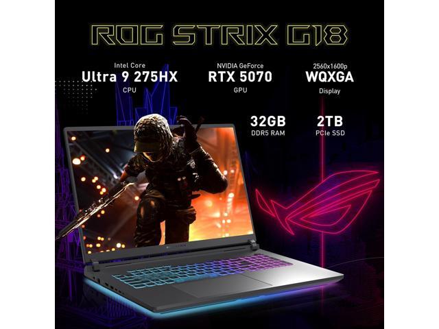 ASUS ROG Strix G18 18' WQXGA 240Hz Gaming Laptop, Intel Ultra 9 275HX, NVIDIA RTX 5070 8GB GDDR7, 32GB DDR5, 3TB Storage(2TB SSD+1TB Docking...