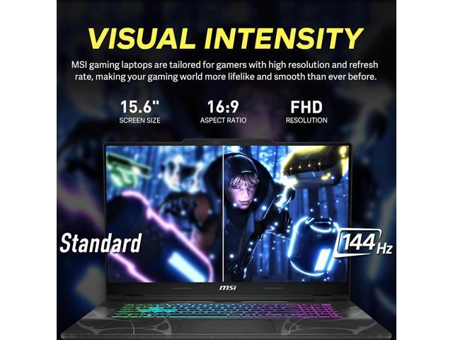 MSI Cyborg 15.6' 144Hz FHD Gaming Laptop, Intel Core 7-240H, 64GB RAM,5TB Storage (4TB SSD+1TB Docking Station), NVIDIA GeForce RTX 5060, Backlit...