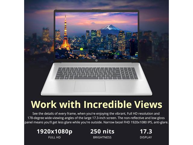 HP 17.3' FHD Business Laptop, Intel Core i7-1355U, 16GB RAM, 2TB Storage(1TB SSD+1TB Docking Station), Intel Iris Xe Graphics, Full-Size Keyboard,...