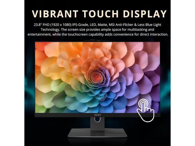MSI Modern AM242TP 23.8' FHD Touchscreen AIO Desktop, Intel Core 7-150U, 64GB DDR5, 2TB SSD+2TB HDD, Intel Graphics, Wireless Keyboard & Mouse, Win...