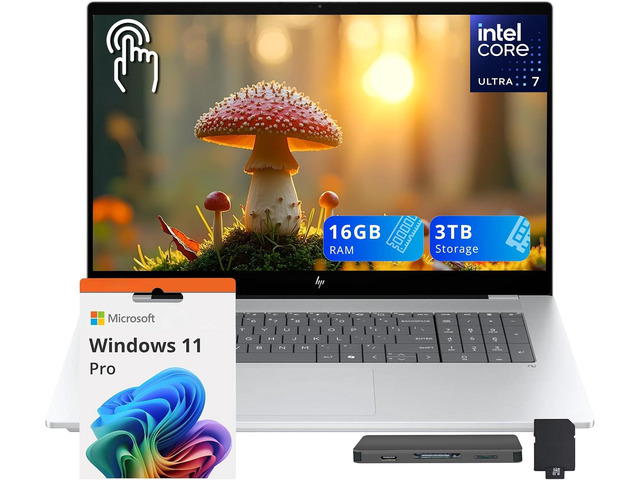 HP OmniBook X 17.3' FHD Touchscreen Laptop, Intel Core Ultra 7 256V, 16GB LPDDR5X, 3TB Storage (2TB SSD+1TB Docking Station), Intel Arc 140V,...