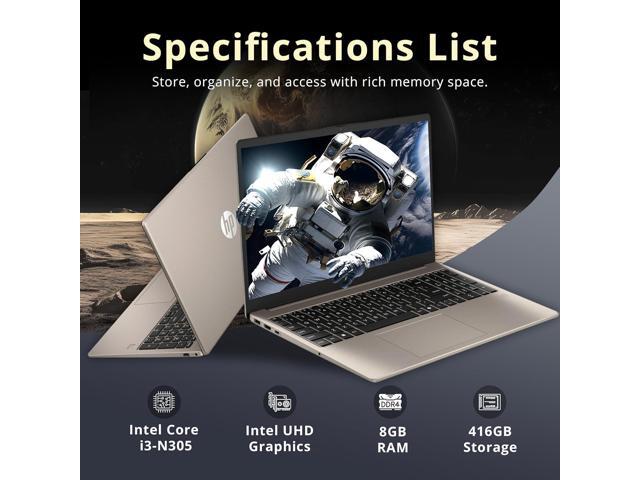 HP 15.6' FHD Touchscreen Laptop, Intel Core i3-N305, 8GB RAM, 416GB Storage (256GB SSD+160GB Docking Station Set), Intel UHD Graphics, Numeric...